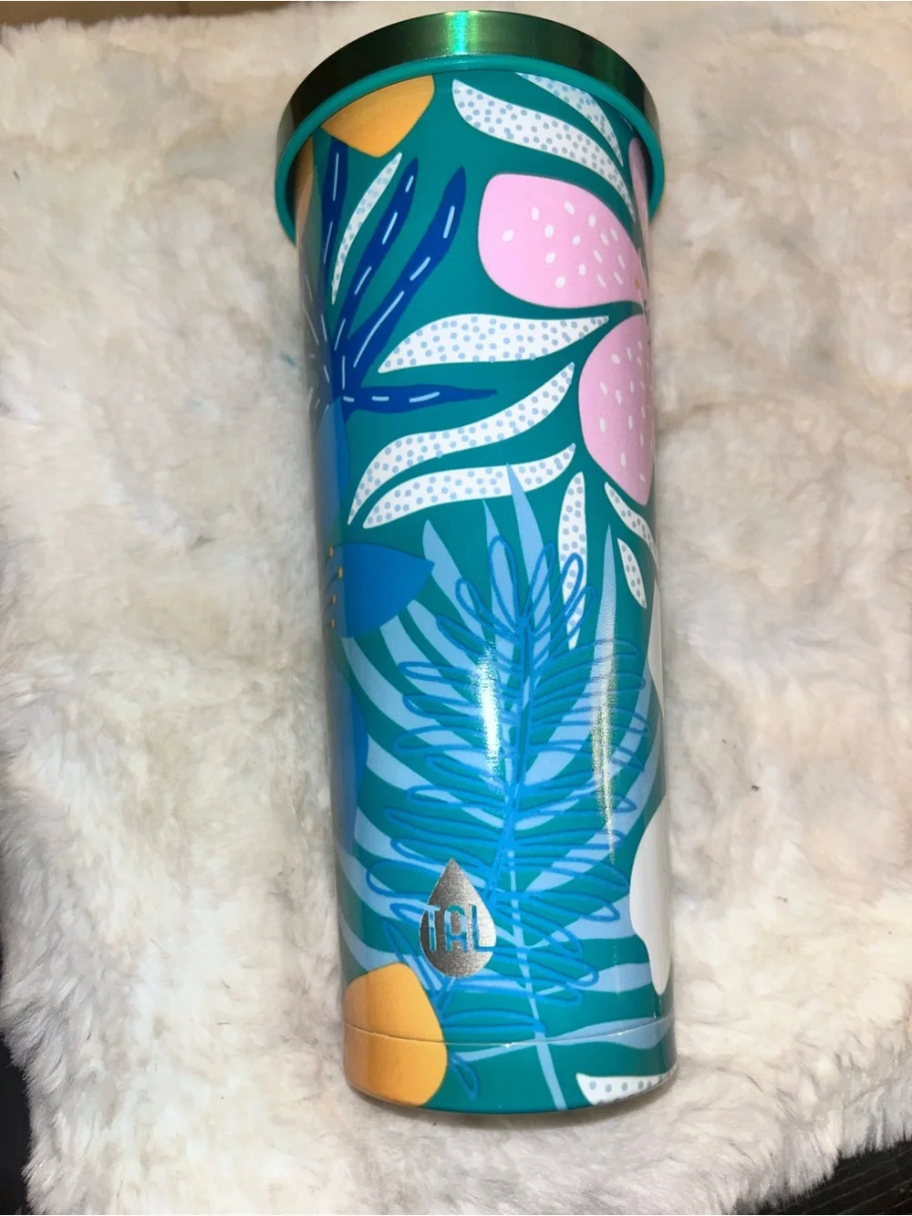 Tal Ivy Stainless Steel Tumbler - 24 oz - Green Tropical - Cold for 24 hr
